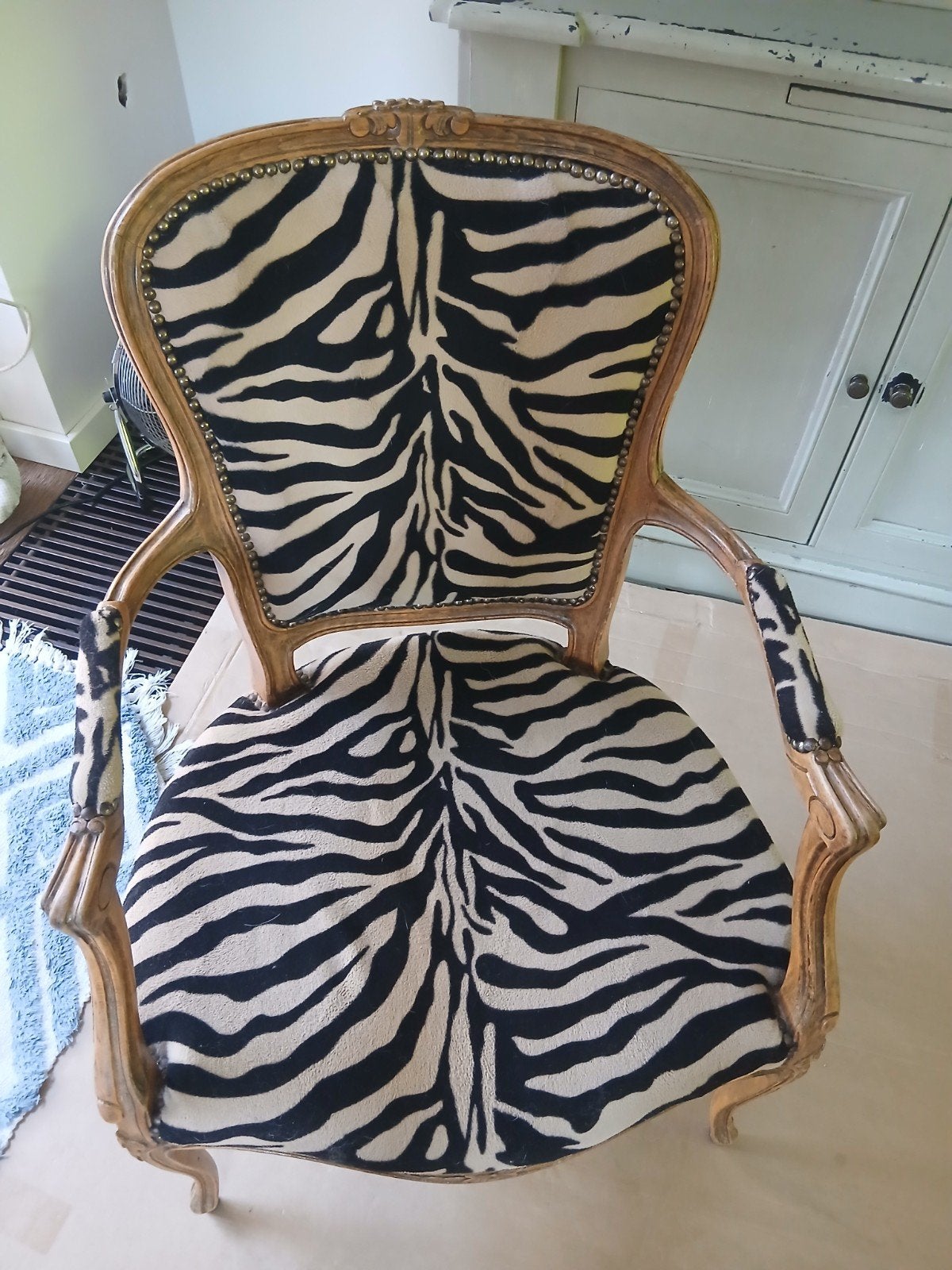 Antiek stoeltje met zebraprint - uitstekende staat, Antiek en Kunst, Ophalen
