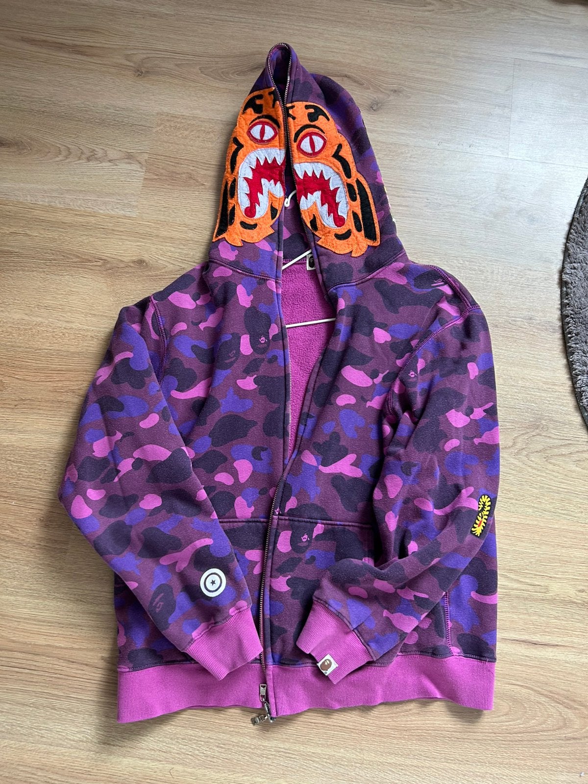 BAPE Color Camo Tiger Full Zip Hoodie (FW18) Paars, Ophalen, Gedragen, Maat 56/58 (XL), Paars