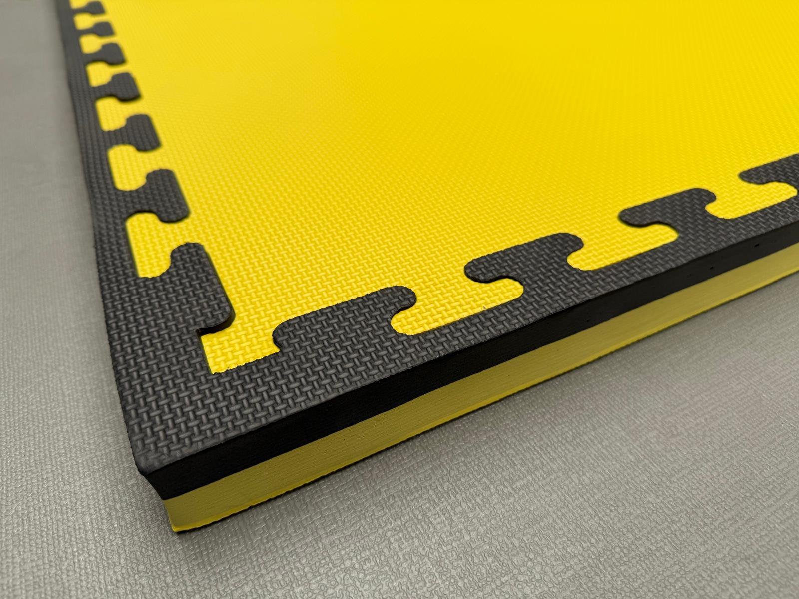 8m2 Tatami vechtsport puzzel matten 40mm geel zwart, Maat XL, Ophalen of Verzenden, Nieuw, Overige