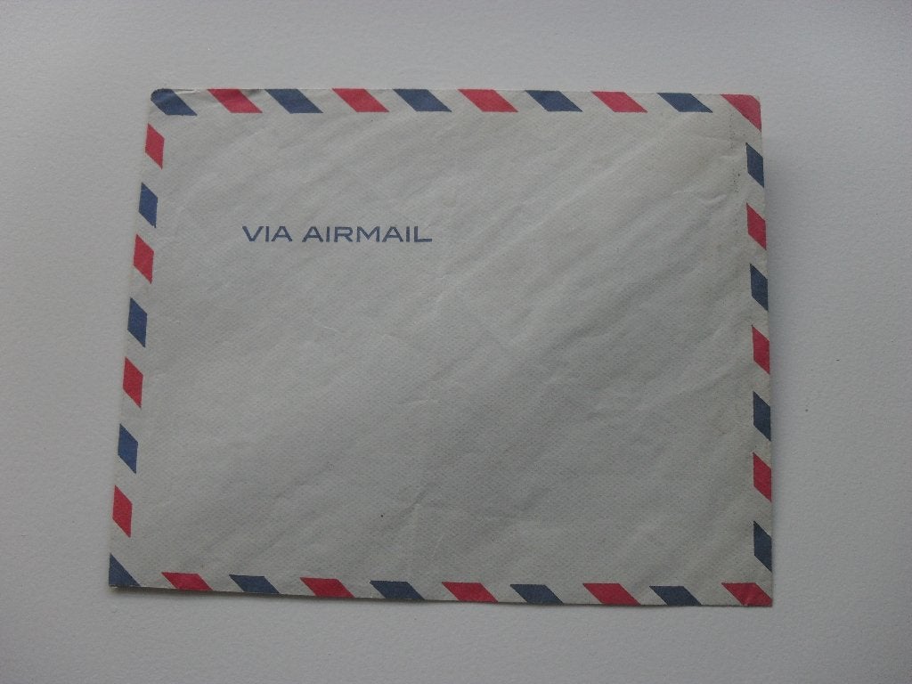 Brief oude enveloppe via airmail, Ophalen of Verzenden, Envelop