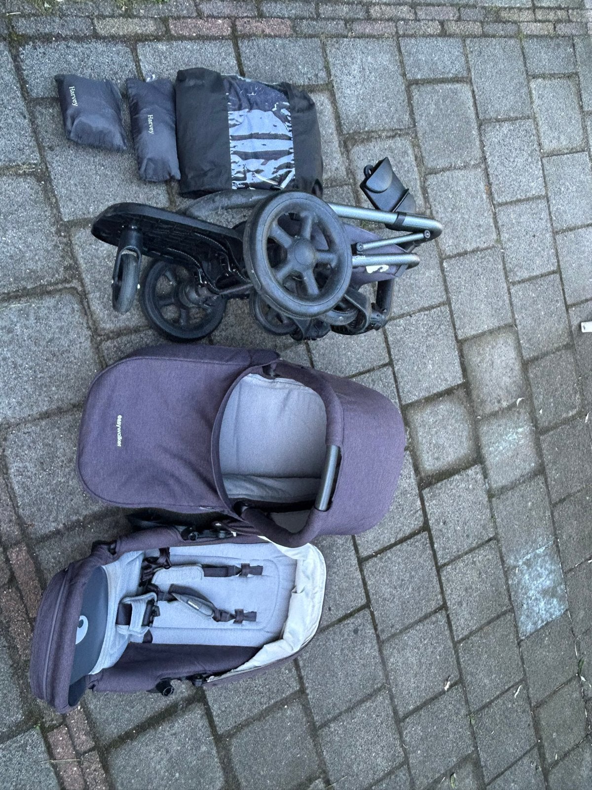 Easywalker Harvey 2 Combiwagen met Reiswieg, Gebruikt, Combiwagen, Verstelbare duwstang, Ophalen