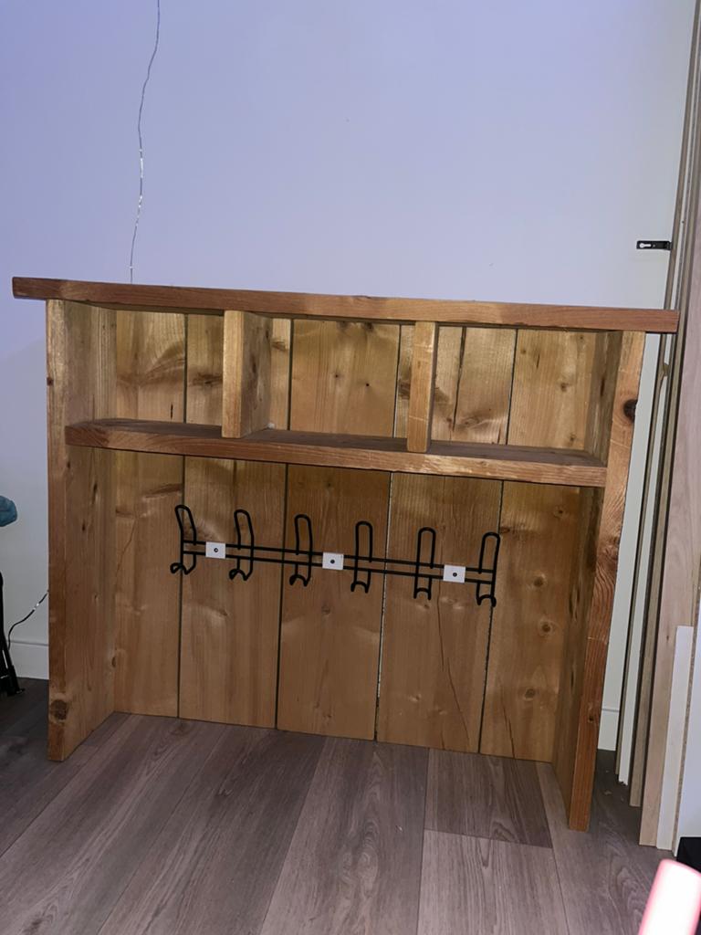 Robuuste steigerhout kapstok / bijzetkast, Huis en Inrichting, Woonaccessoires | Kapstokken, Zo goed als nieuw, Minder dan 100 cm
