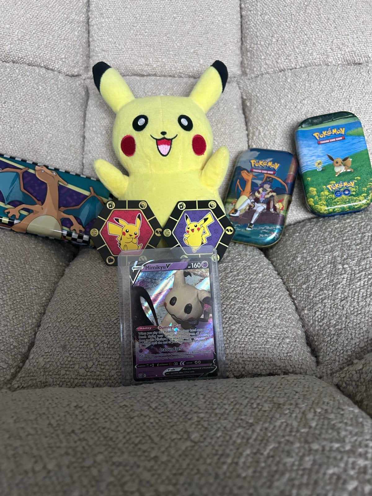 Pokémon Mimikyu V kaart, Ophalen of Verzenden, Zo goed als nieuw, Overige typen