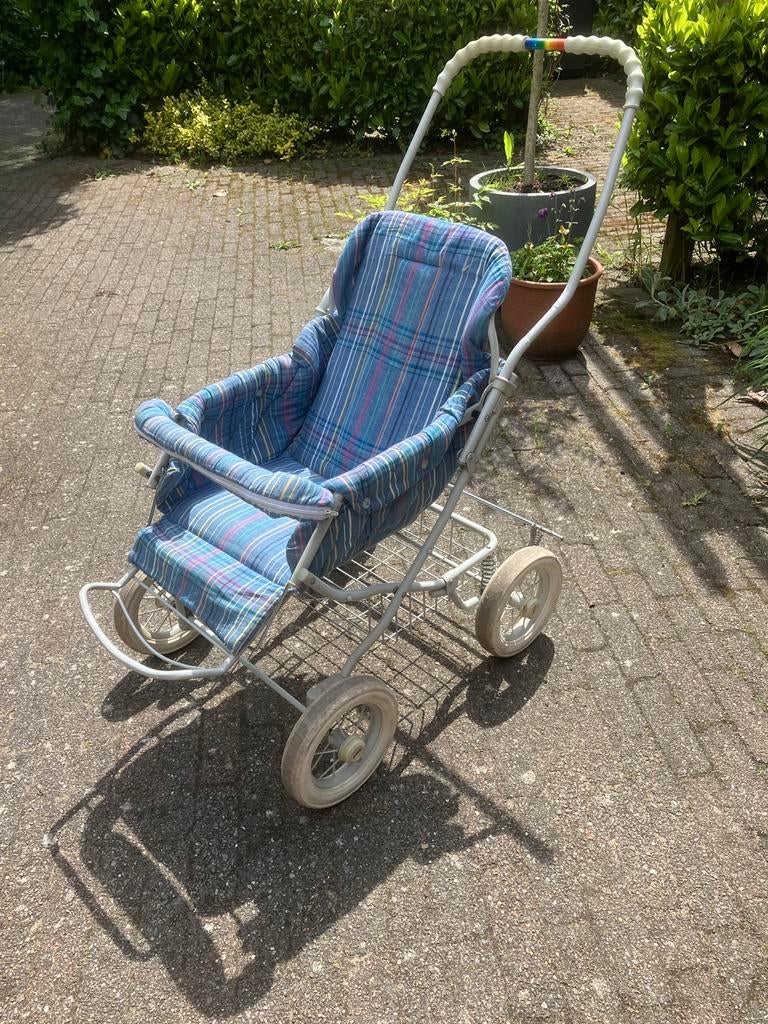 Blauwe Teutonia retro kinder/wandelwagen, Ophalen, Gebruikt, Overige merken, Verstelbare rugleuning