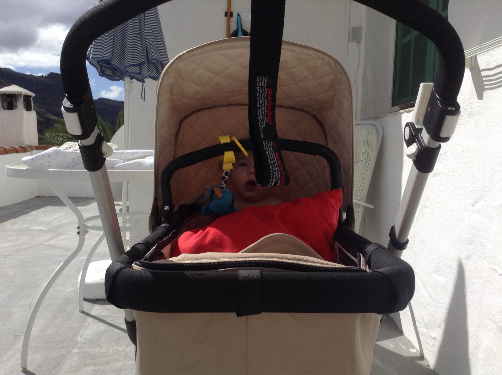 Bugaboo Cameleon kinderwagen, beige/rood, Gebruikt, Bugaboo, Ophalen of Verzenden, Combiwagen