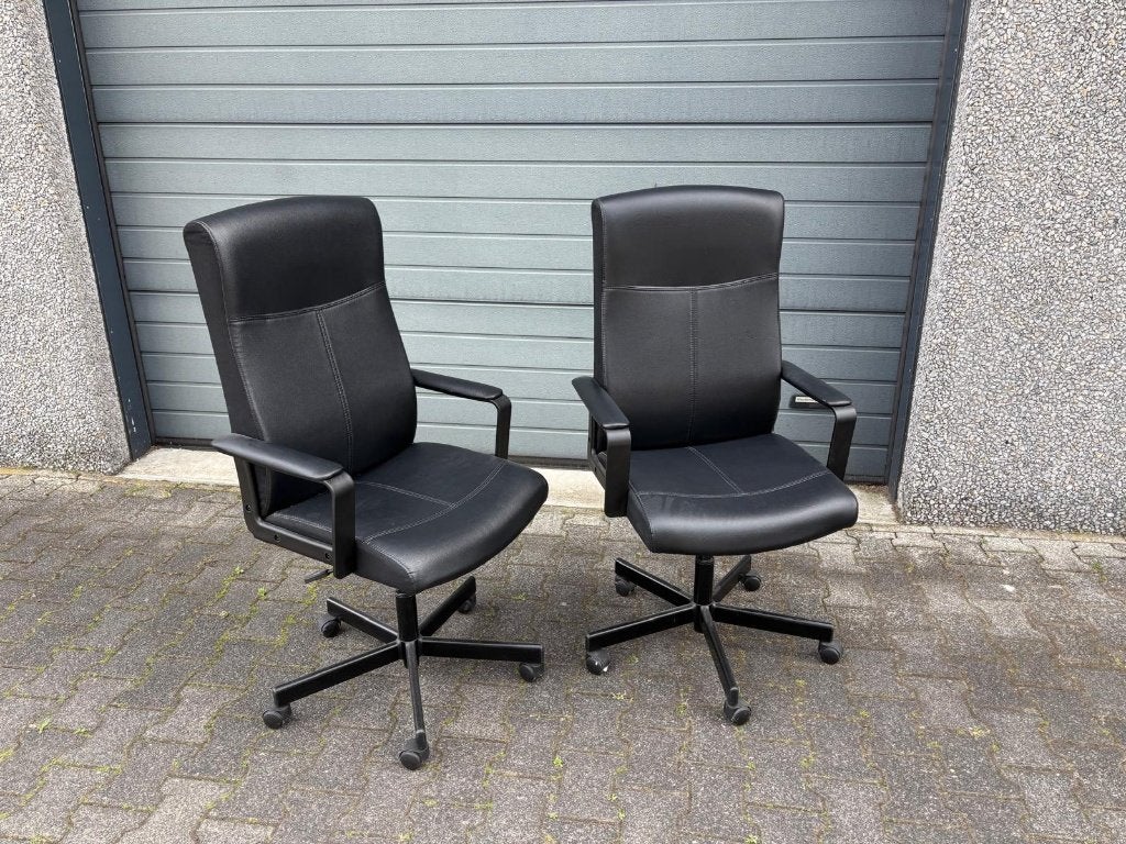 2x IKEA Bureaustoel / Directiestoel Zwart, Ophalen, Gebruikt, Zwart