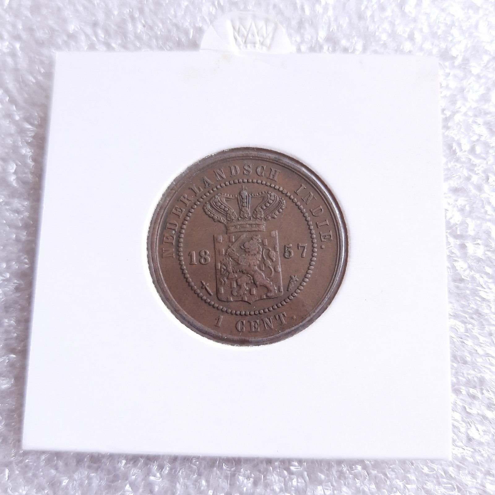 Munt 1 Cent 1857 Nederlands Indië, Verzenden, Koning Willem III, 1 cent
