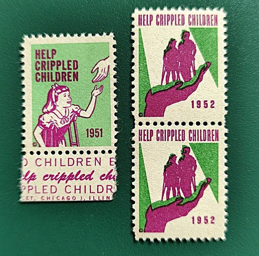 USA : sluitzegels help gehandicapt kind 1951-1952 postfris, Verzenden, Overige thema's