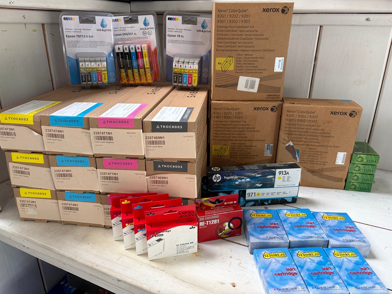 Partij 35x Inktcartridges en toners - Nieuw, Mix van merken, Ophalen, Nieuw, Toner