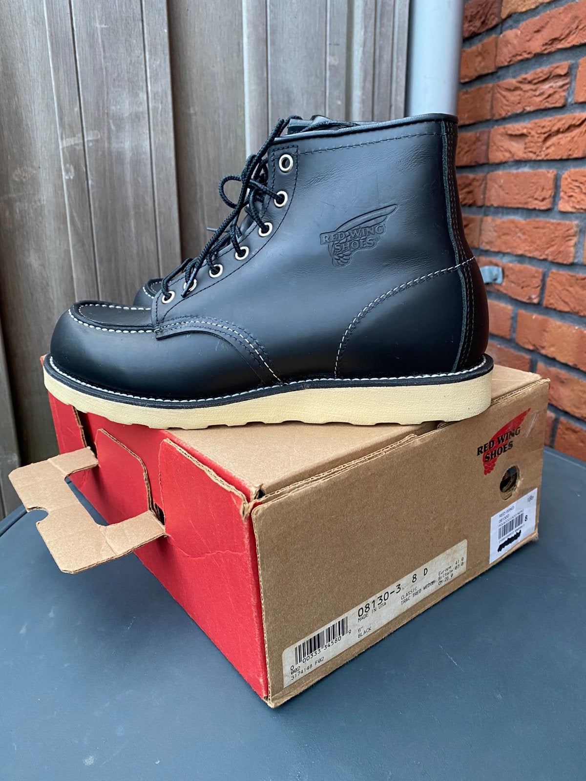 Red Wing 8130 Moc toe black chrome US8D/41, Zwart, Boots, Ophalen of Verzenden, Zo goed als nieuw