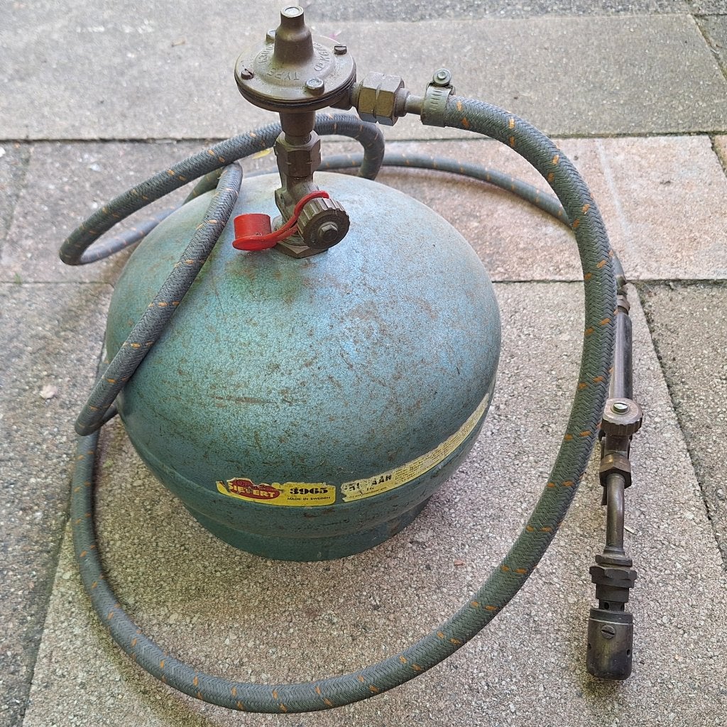 Vintage Sievert gasfles/tank 3965 (propaan) met brander E3., Ophalen, Gebruikt, Overige typen, Overige merken