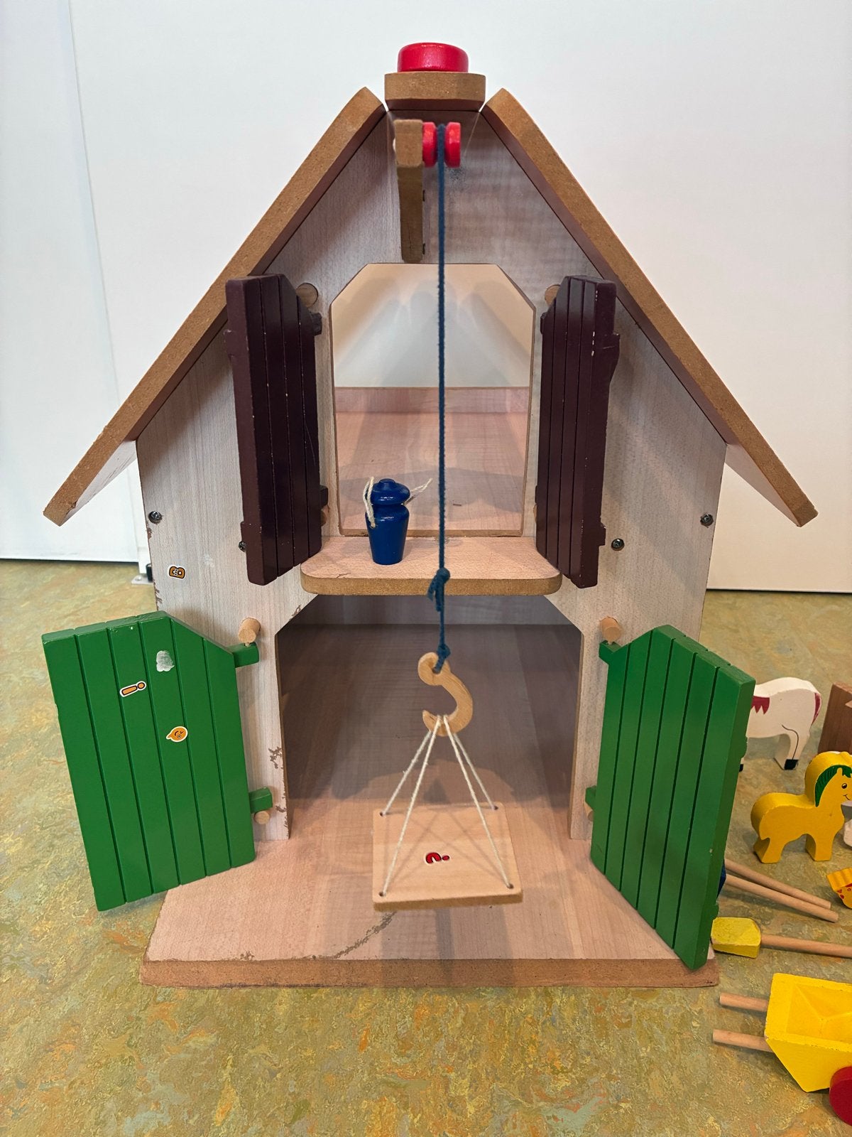 Houten Boerderij met Dieren en Accessoires, Ophalen, Gebruikt, Overige typen