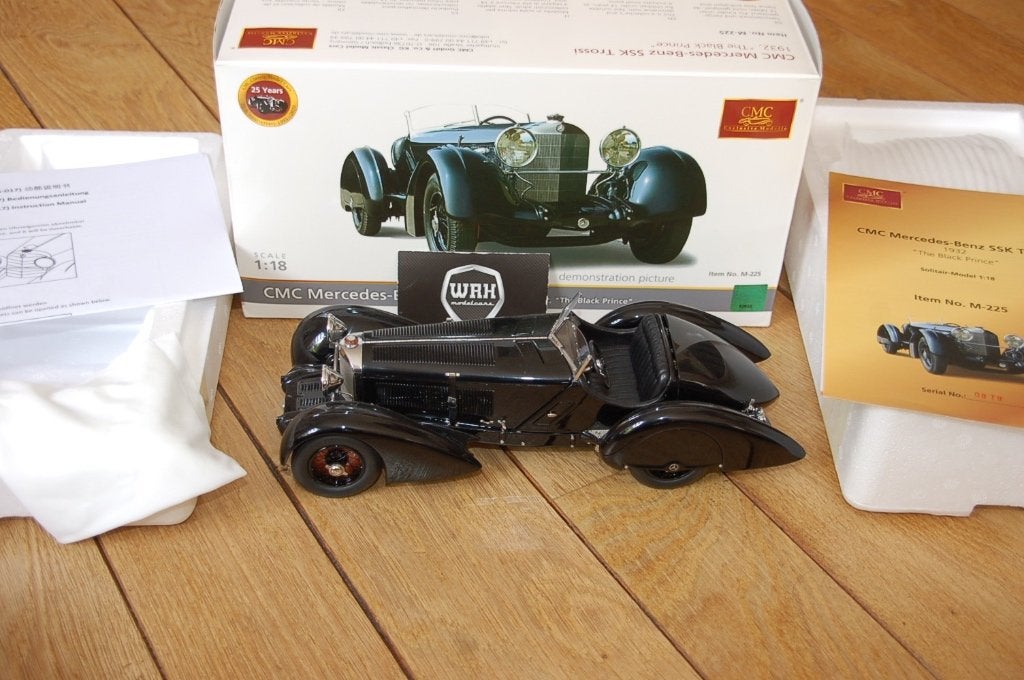 1:18 MERCEDES SSK TROSSI Black prince CMC M-225 WRH, Verzenden, Zo goed als nieuw, Auto, Overige merken