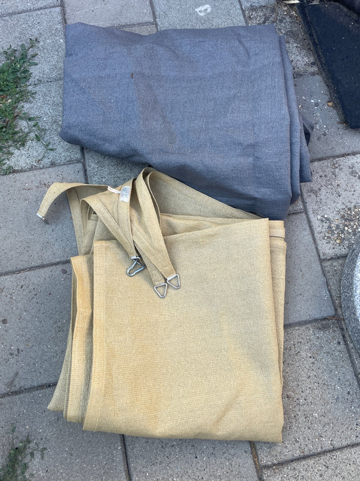 2x SCHADUWDOEK - Grijs en Beige NIEUWSTAAT, Ophalen of Verzenden, Zo goed als nieuw