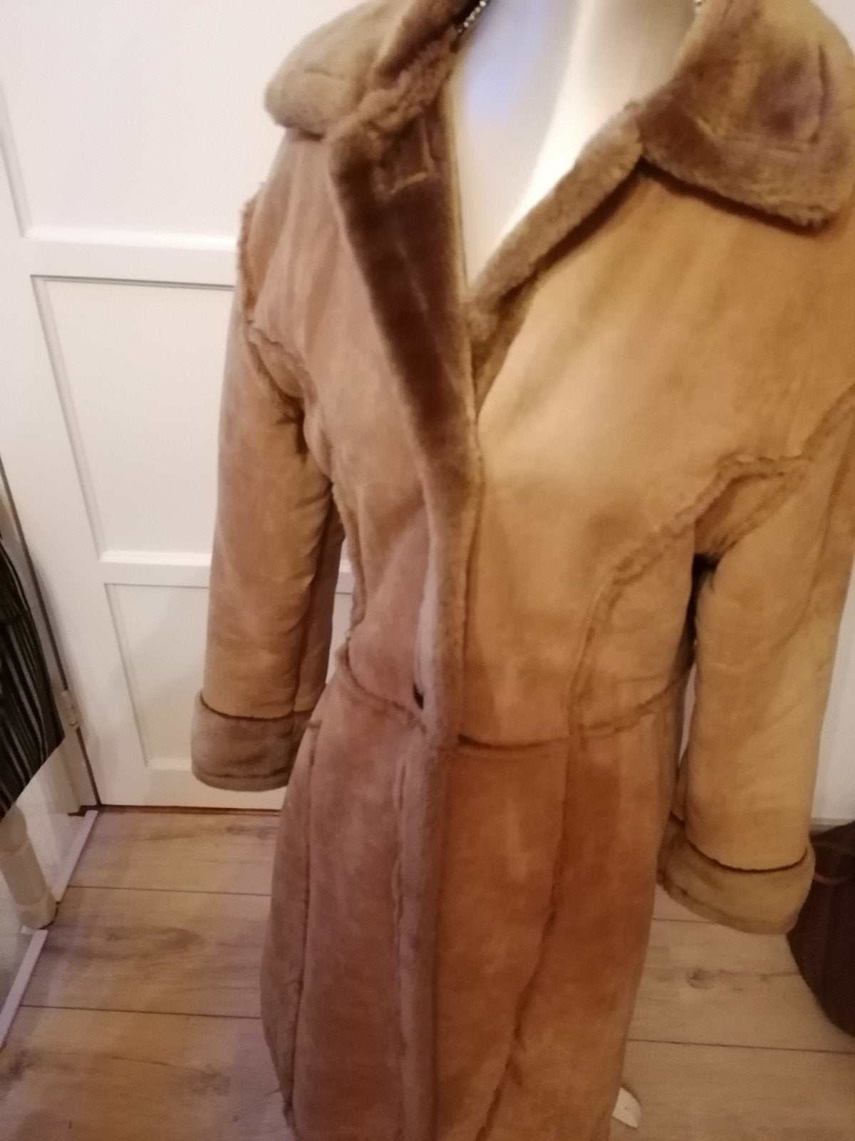 Mooie vegan jas met teddy Voering lammycoat 38, Verzenden, Gedragen, Maat 38/40 (M)