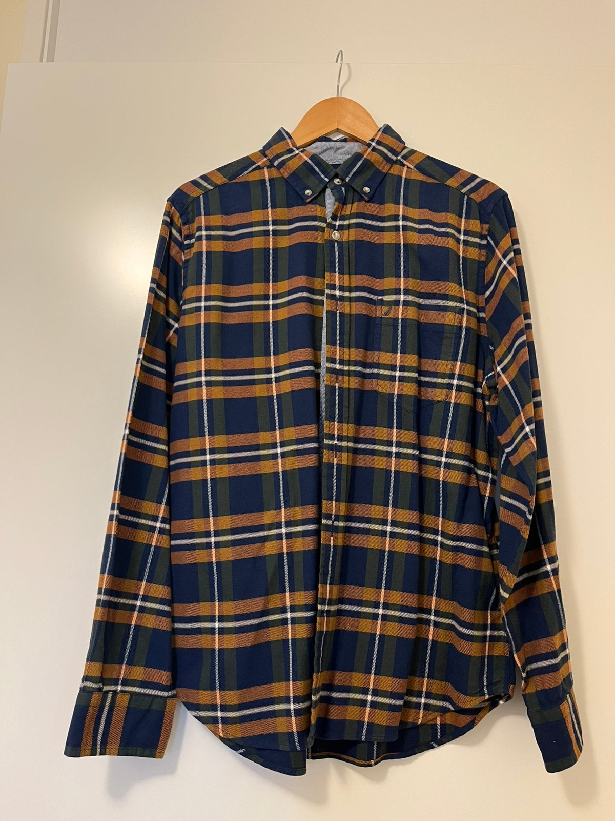 Nautica overhemd, heren, maat medium, regular fit, Verzenden, Zo goed als nieuw, Blauw, Halswijdte 39/40 (M)
