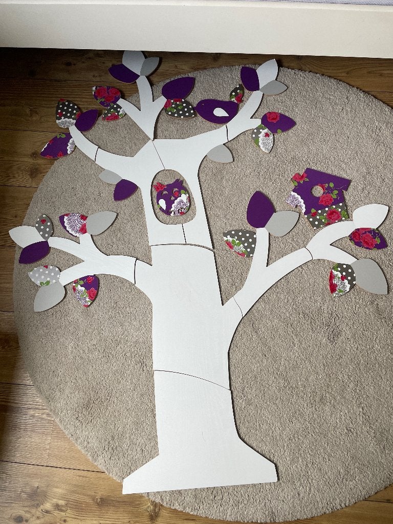 Muurdecoratie boom met vogels en vogelhuisje, Overige merken, Ophalen of Verzenden, Zo goed als nieuw, Wanddecoratie