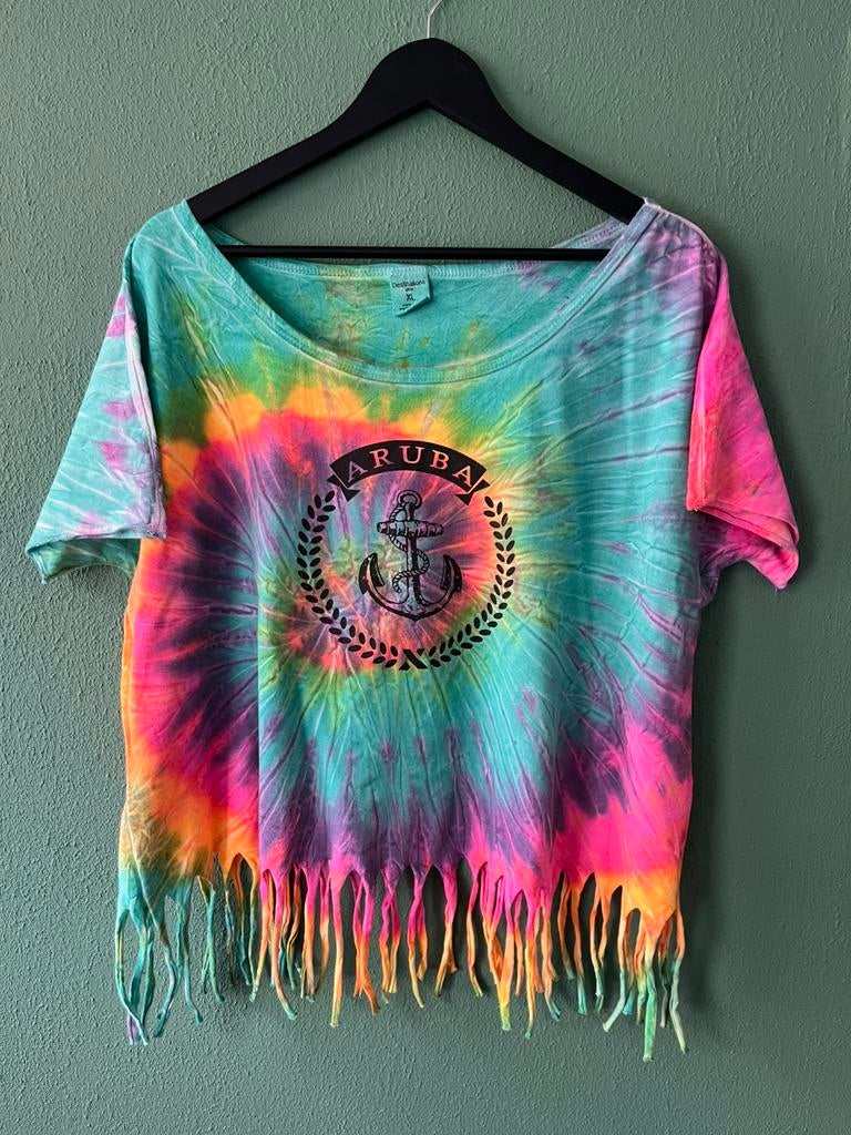 T shirt aruba meerkleurig korte mouw wijd maat xl., Ophalen of Verzenden, Zo goed als nieuw, Maat 46/48 (XL) of groter, Korte mouw