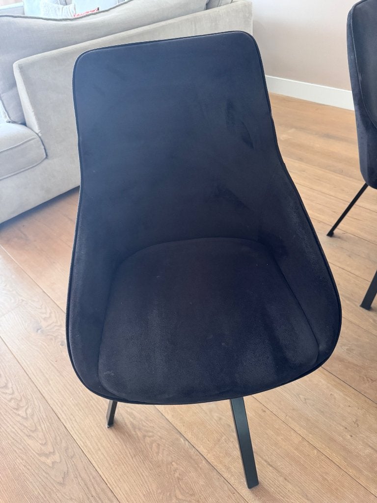 6 Eetkamerstoelen draaibaar zwart, Ophalen, Gebruikt, Zwart, Metaal