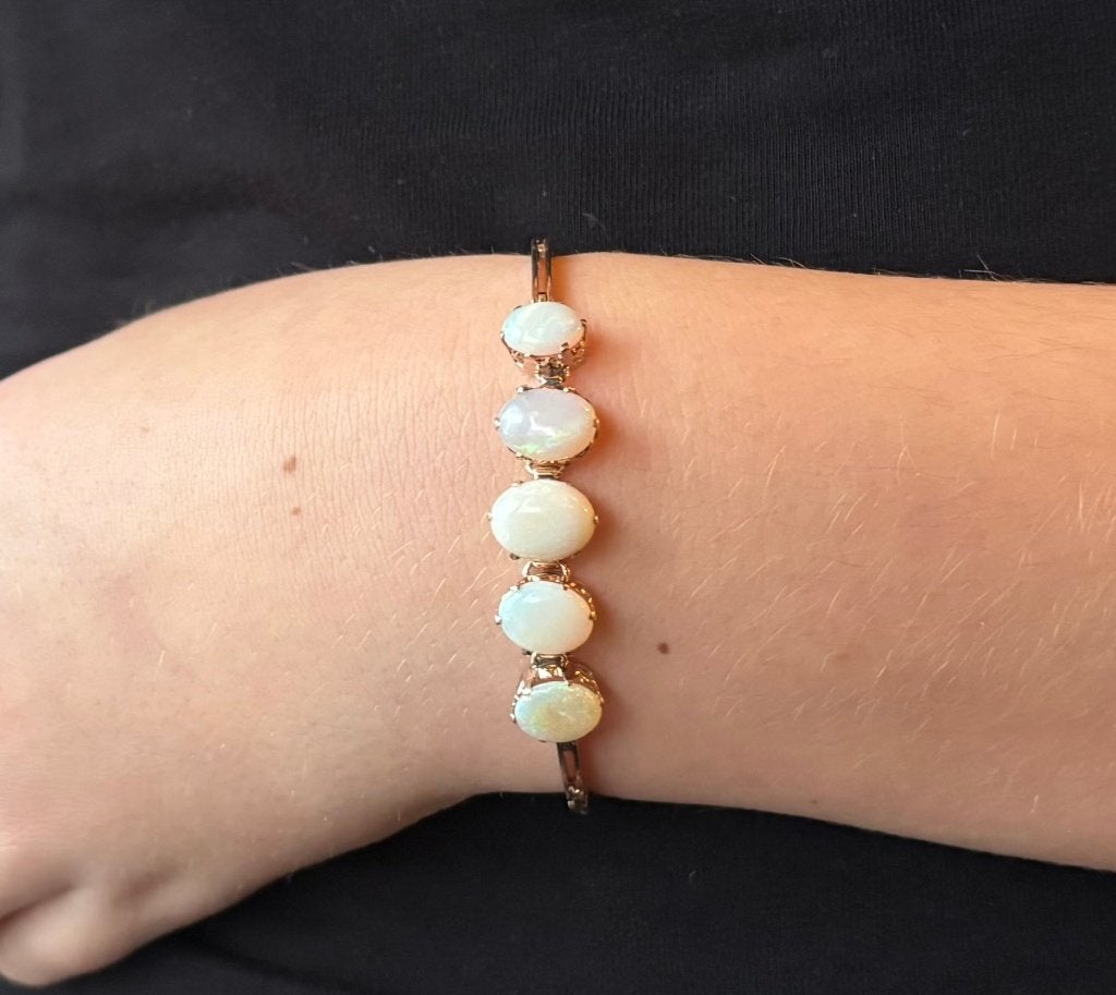 Opaal fraai antiek gouden dames armband edelsteen Engeland