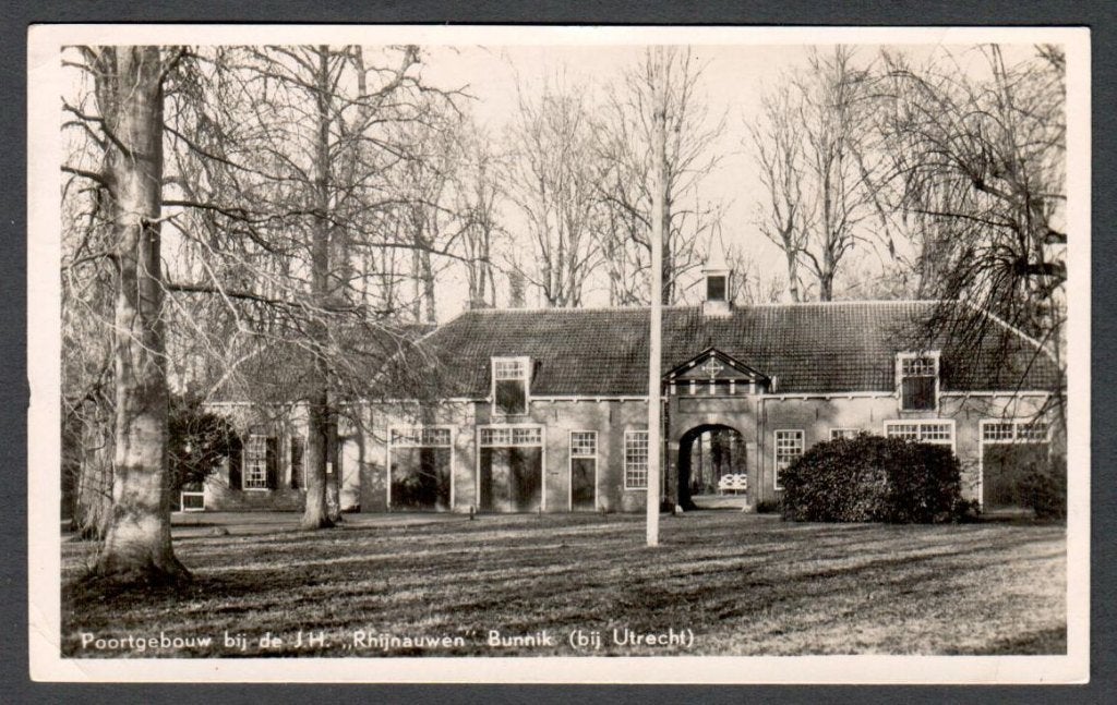 Oude Ansicht Bunnik Poortgebouw bij de J H Rhijnauwen 1949 U, Ophalen of Verzenden, 1940 tot 1960, Gelopen, Utrecht