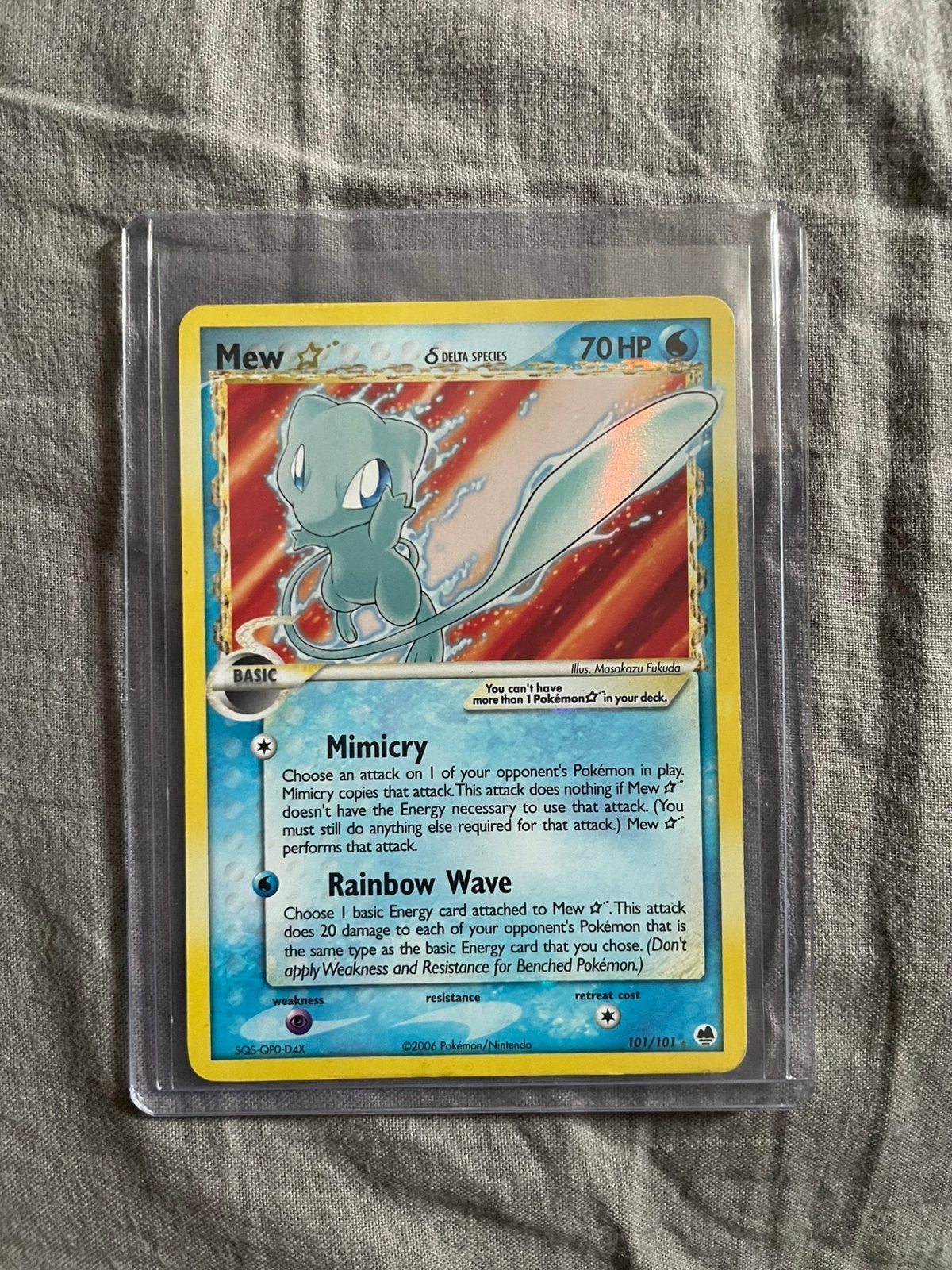 Mew Gold Star EX Dragon Frontiers, Ophalen of Verzenden, Zo goed als nieuw, Losse kaart, Foil