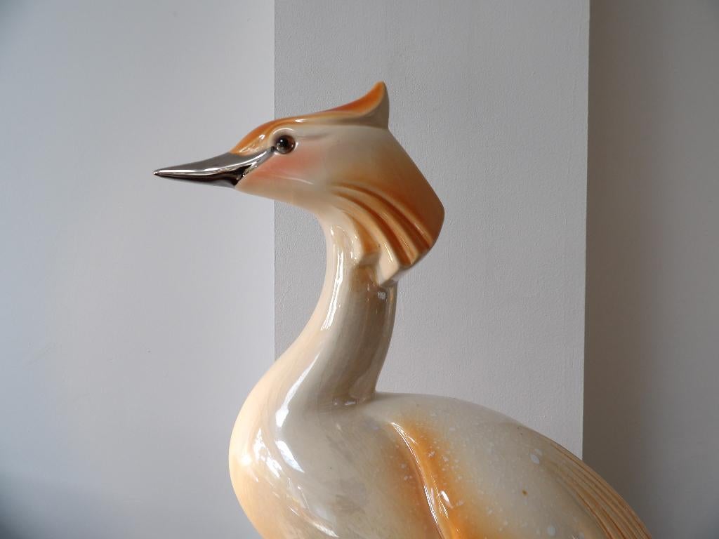 Art Deco Groot Beeld Fuut, St Clement France, Antiek en Kunst, Antiek | Keramiek en Aardewerk, Ophalen of Verzenden