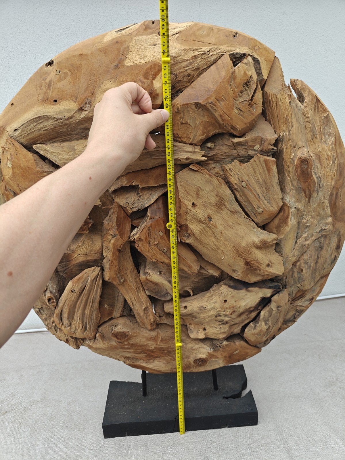 Zwerfhouten ornament op voet - 80 cm hoog, 70 cm breed, Huis en Inrichting, Ophalen, Hout, Gebruikt, Landelijk