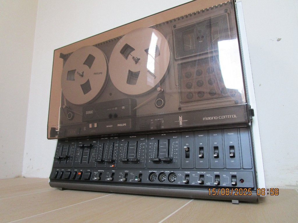 Schitterende Philips N4422 met ingebouwde luidsprekers, Ophalen, Bandrecorder, Met stofkap