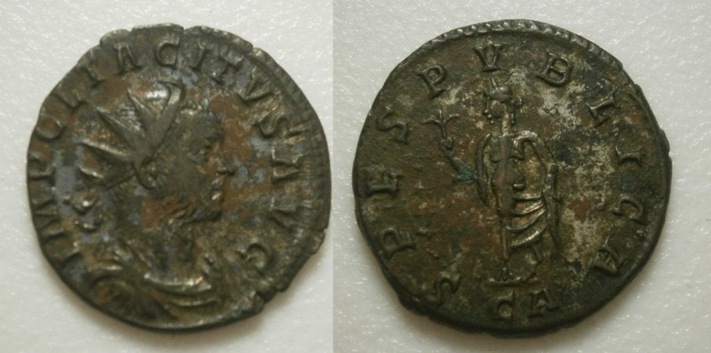 Romeinse munt Tacitus Antoninianus SPES PVBLICA - 275/6 AD, Ophalen of Verzenden, Italië, Losse munt