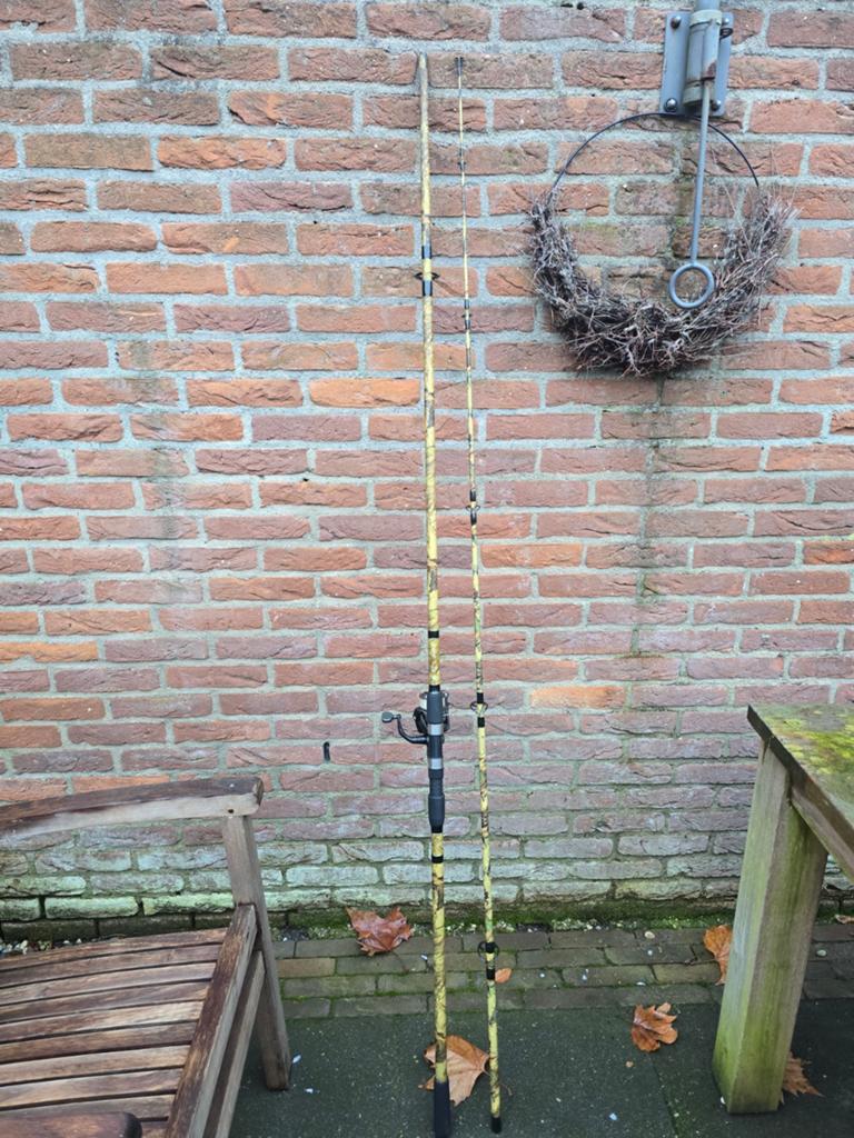 Lion karperhengel met terugloop molen, Watersport en Boten, Hengelsport | Karpervissen, Ophalen of Verzenden