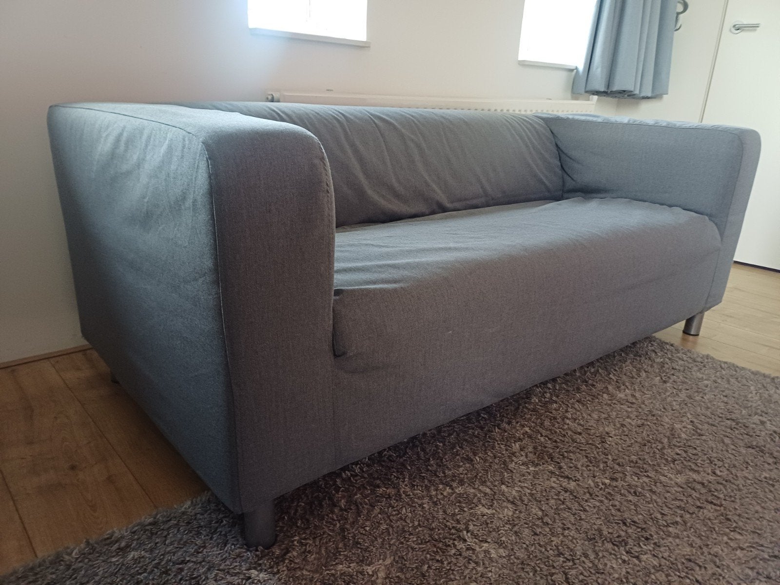 IKEA tweepersoonsbank, grijs, Ophalen, Gebruikt, 150 tot 200 cm, Tweepersoons