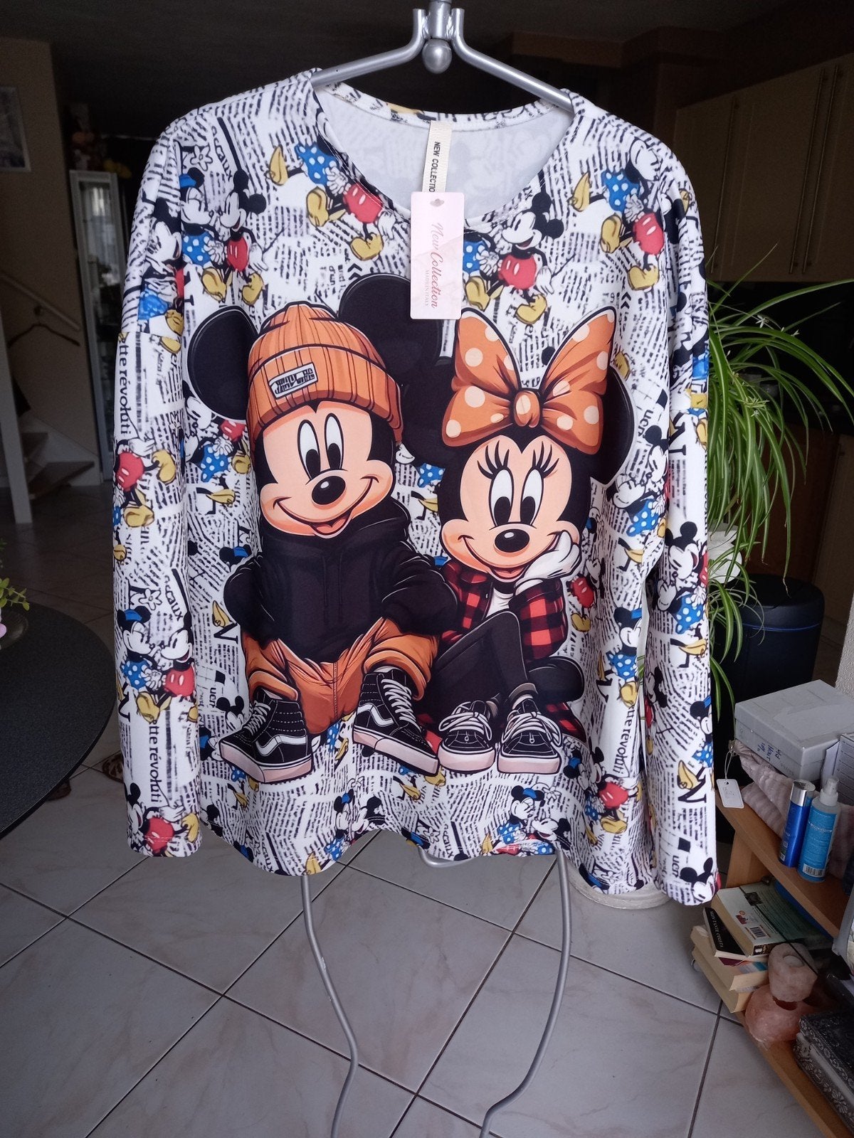 Nieuwe Minnie & Mickey Mouse Sweater - 95% Viscose, Meerkleurig, Maat 42/44 (L), Nieuw, Ophalen of Verzenden
