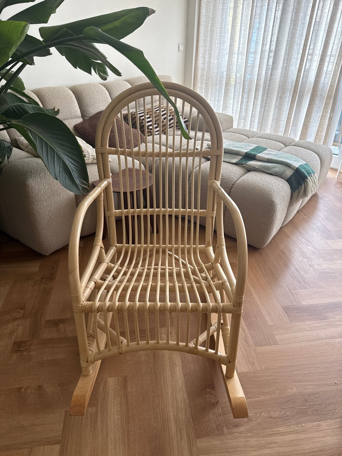 Rotan schommelstoel, zo goed als nieuw, Ophalen, Overige kleuren, Riet of Rotan, Zo goed als nieuw