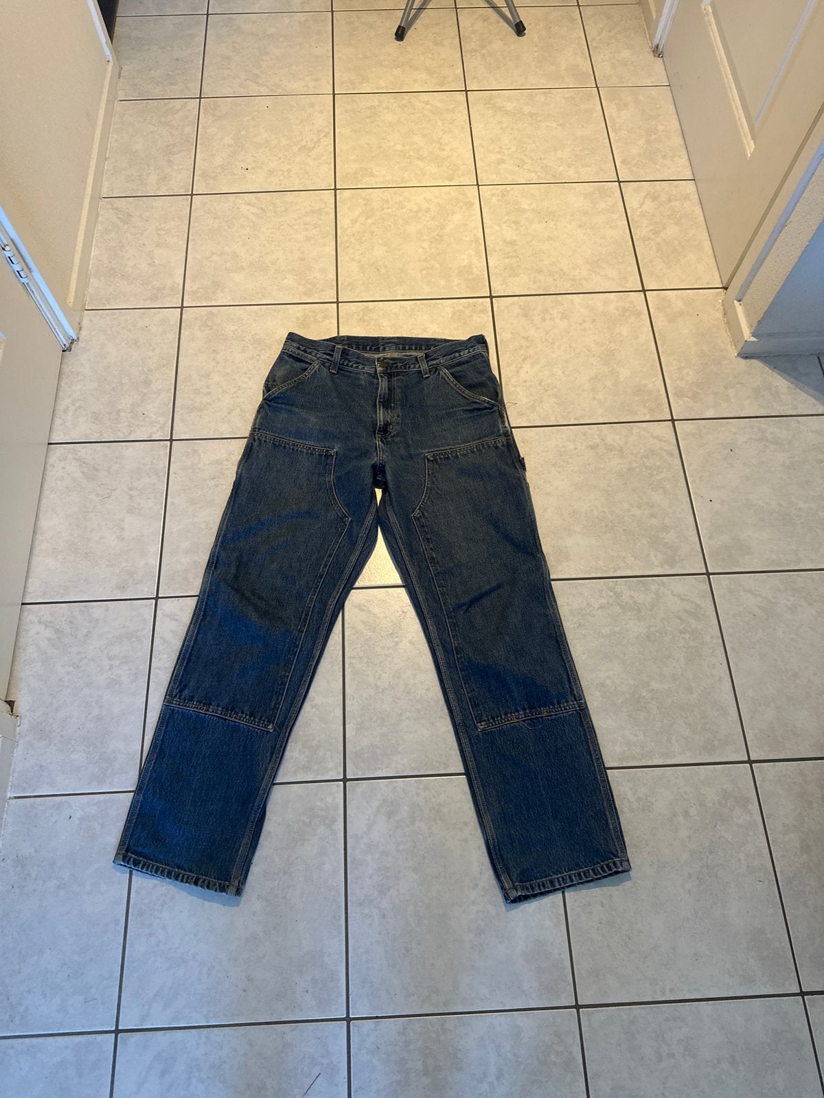 Carhartt Jeans - Comfortabele en duurzame werkbroek, Ophalen of Verzenden, Gedragen, Blauw, Overige jeansmaten