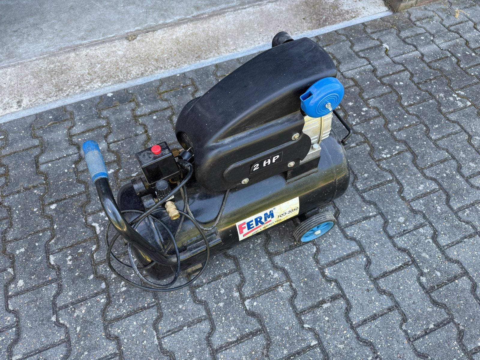 Ferm FCO-2050 Compressor 2 PK - Gebruikt, Ophalen, Gebruikt, 6 tot 10 bar, Minder dan 200 liter/min
