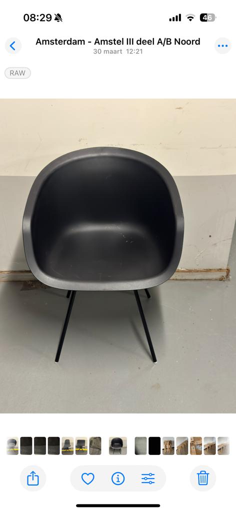 Lensvelt Kuipstoel Richard Hutten - Zwart Design Stoel, Huis en Inrichting, Stoelen, Ophalen, Kunststof, Zwart, Zo goed als nieuw