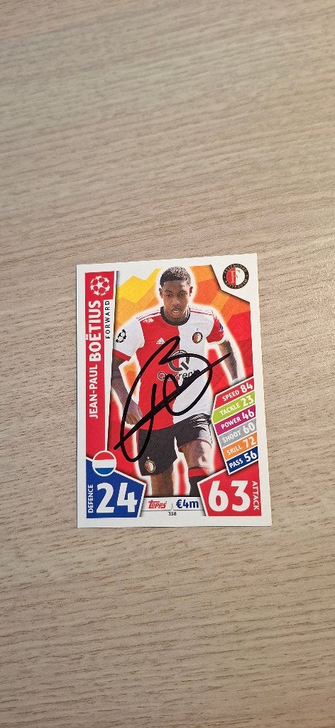 Topps Trading Card met handtekening; JP Boetius # Feyenoord, Ophalen of Verzenden, Nieuw, Feyenoord, Spelerskaart