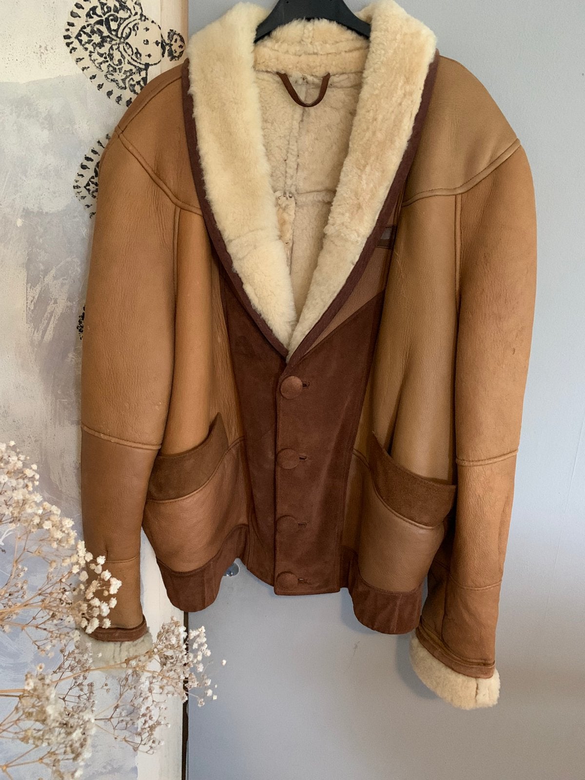 Vintage shearling lammy coat M L, -, Maat 42/44 (L), Ophalen of Verzenden, Zo goed als nieuw