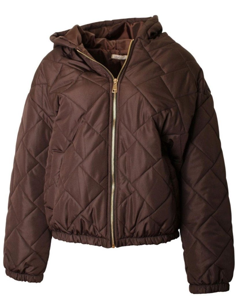 NIEUW! Via Zoya doorgestikte (tussen) jas bruin one size, Kleding | Dames, Jassen | Winter, Nieuw, Maat 38/40 (M), Bruin, Verzenden