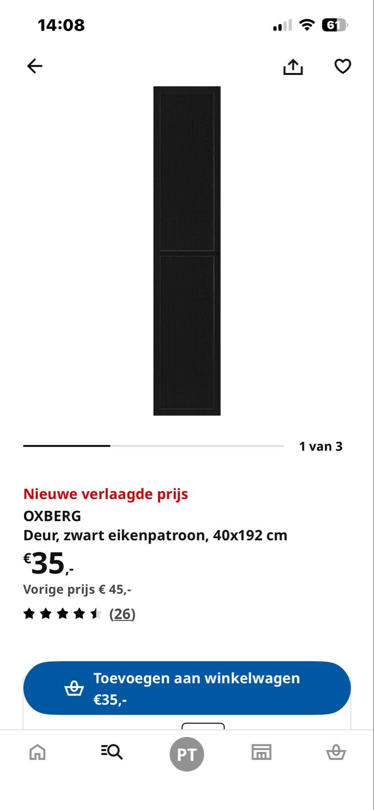 Billy/Oxberg kast deuren., Ophalen, 200 cm of meer, Nieuw, 50 tot 100 cm