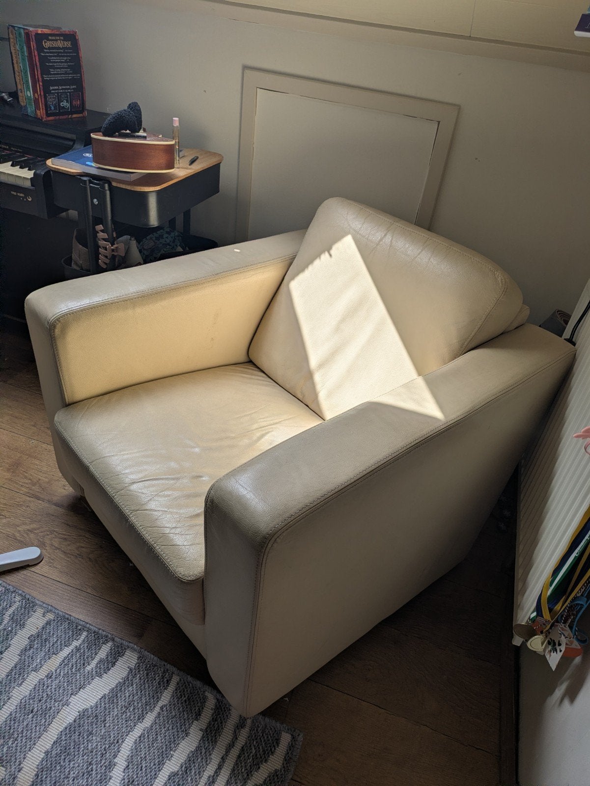 Leren fauteuil, Ophalen, Gebruikt, 50 tot 75 cm, Leer