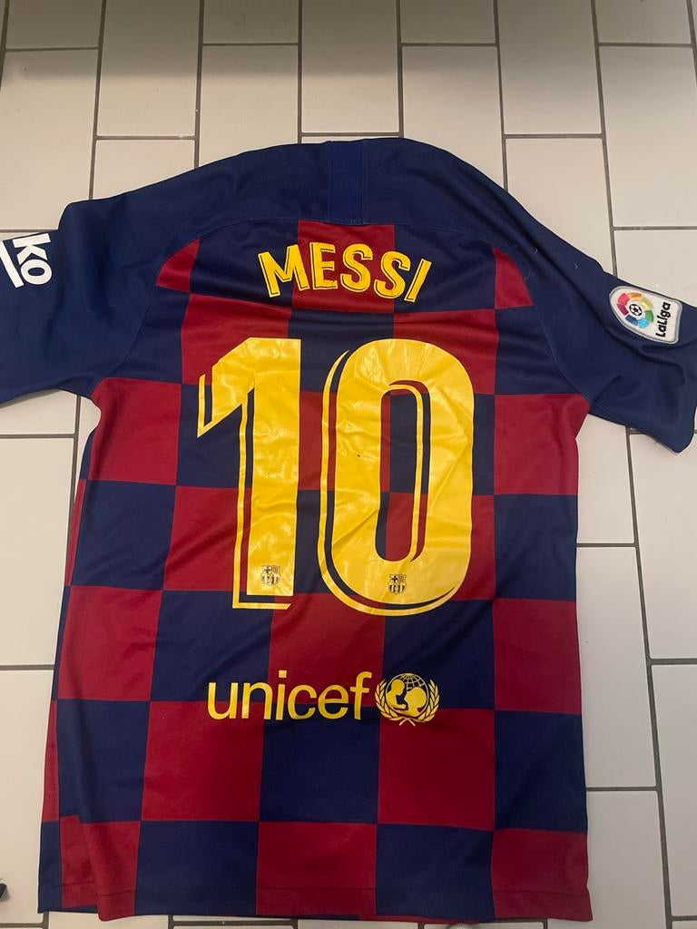 FC Barcelona Messi Thuisshirt Kinderen Maat 15, Maat M, Ophalen of Verzenden, Zo goed als nieuw, Shirt