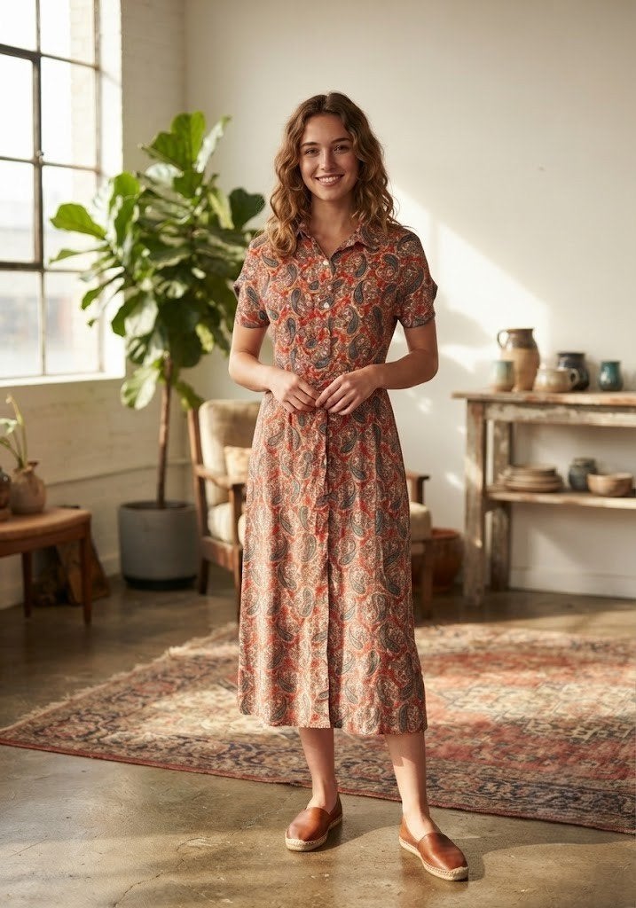 jurk Typical Jill/viscose, Zo goed als nieuw, Typical Jill, Maat 36 (S), Onder de knie