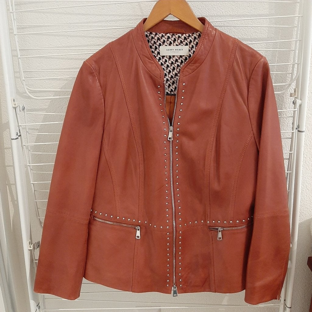 Leren jasje maat 42, Kleding | Dames, Ophalen, Bruin, Maat 42/44 (L), Zo goed als nieuw
