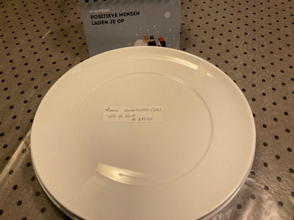 HEMA ceramic ontbijtborden wit, Ophalen, Hema, Keramiek, Zo goed als nieuw