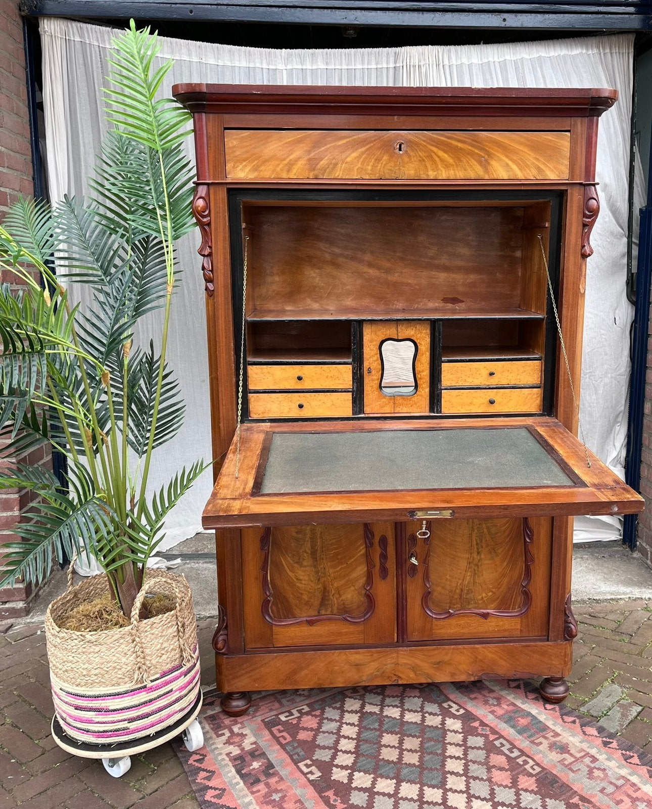 Mooi antiek Biedermeier secretaire, Ophalen of Verzenden, Zo goed als nieuw