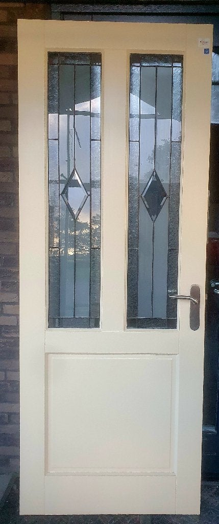 Binnendeur met glas in lood 88 x 231.5, Ophalen, 80 tot 100 cm, 215 cm of meer, Binnendeur