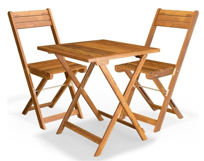Bistroset inklapbaar tuinset 3-delig hout GRATIS BEZORGD!, 2 zitplaatsen, Bijzettafel, Nieuw, Nvt