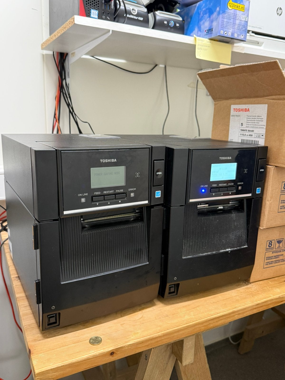 Toshiba BA410T Industriële Barcode Labelprinter, Ophalen, Gebruikt